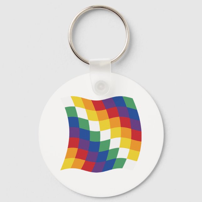 Aymara Flagga Keychain Nyckelring (Framsida)