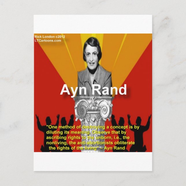 Ayn Rand & Abortion Quote Gifts & Tees Vykort (Framsida)