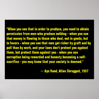 Ayn Rand, Atlas Shruggad Poster