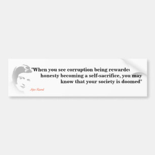Ayn Rand-citat i ditt döende samhälle Bildekal