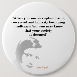 Ayn Rand-citat i ditt döende samhälle Knapp