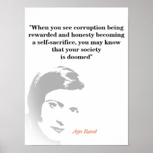 Ayn Rand-citat i ditt döende samhälle Poster