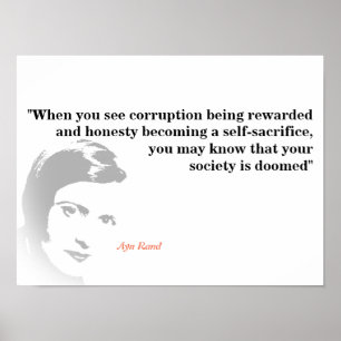 Ayn Rand-citat i ditt döende samhälle Poster
