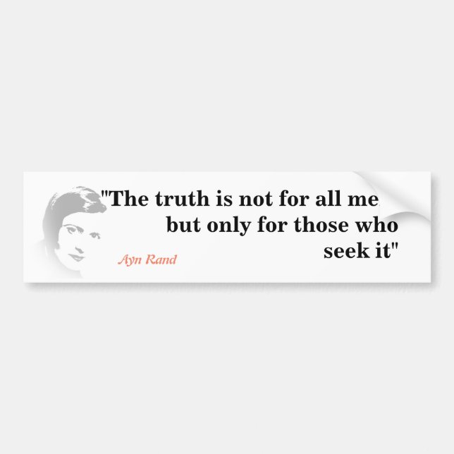 Ayn Rand-citat om sanningen Bildekal (Framsidan)