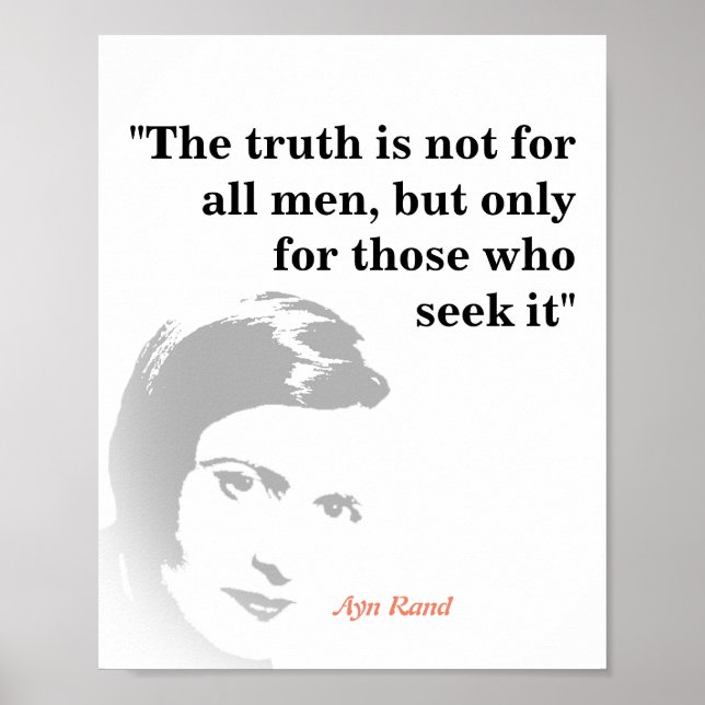 Ayn Rand-citat på sanningen Poster (Framsidan)