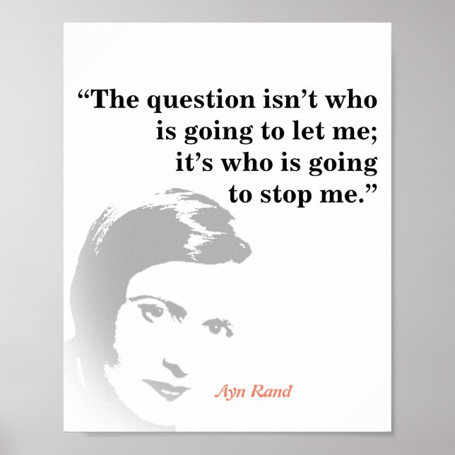 Ayn Rand citerade frågan Poster (Framsidan)
