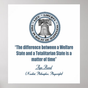 Ayn Rand citerar om Welfare Poster