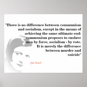 Ayn Rand citerar socialism och kommunism Poster