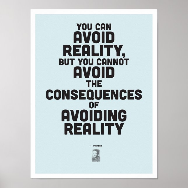 Ayn Rand Inspirational Quote - filosofi Poster (Framsidan)