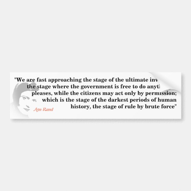 Ayn Rand-offert på den ultimata inverteringen Bildekal (Framsidan)