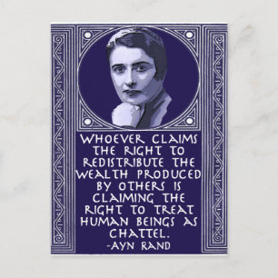 Ayn Rand om omfördelning av rikedom Vykort