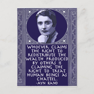 Ayn Rand om omfördelning av rikedom Vykort