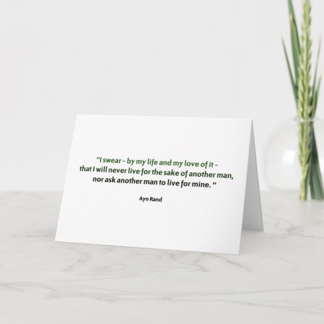Ayn Rand Quote Kort (Framsida)