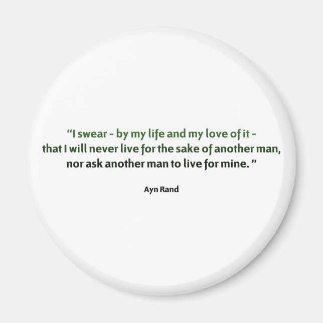 Ayn Rand Quote Magnet (Framsidan)
