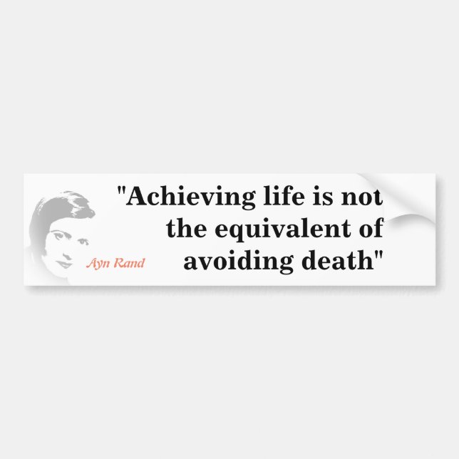 Ayn Rand Quote on Life Bildekal (Framsidan)