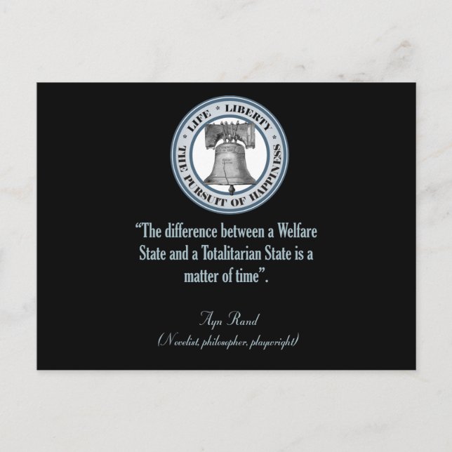 Ayn Rand Quote (Totalitarianism) Vykort (Framsida)