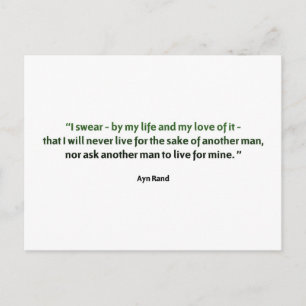 Ayn Rand Quote Vykort