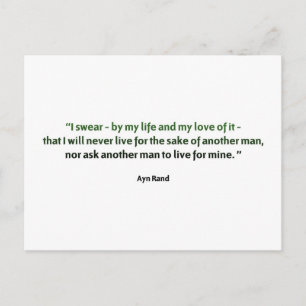 Ayn Rand Quote Vykort