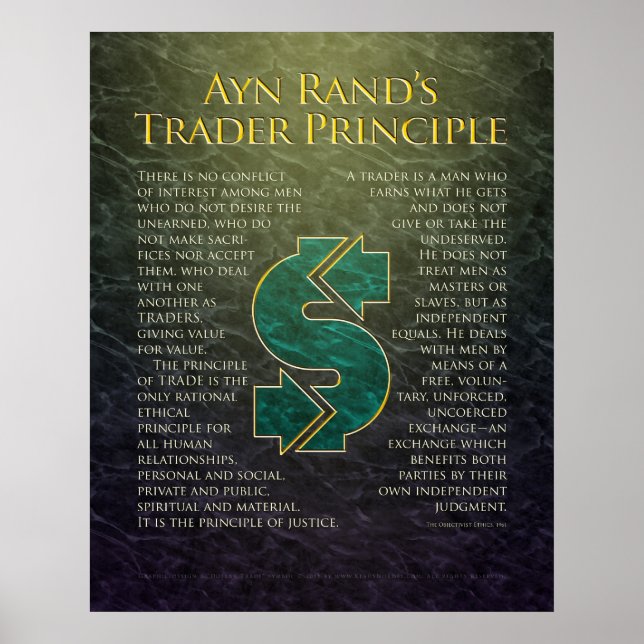 Ayn Rands "Trader Principle" Poster (Framsidan)