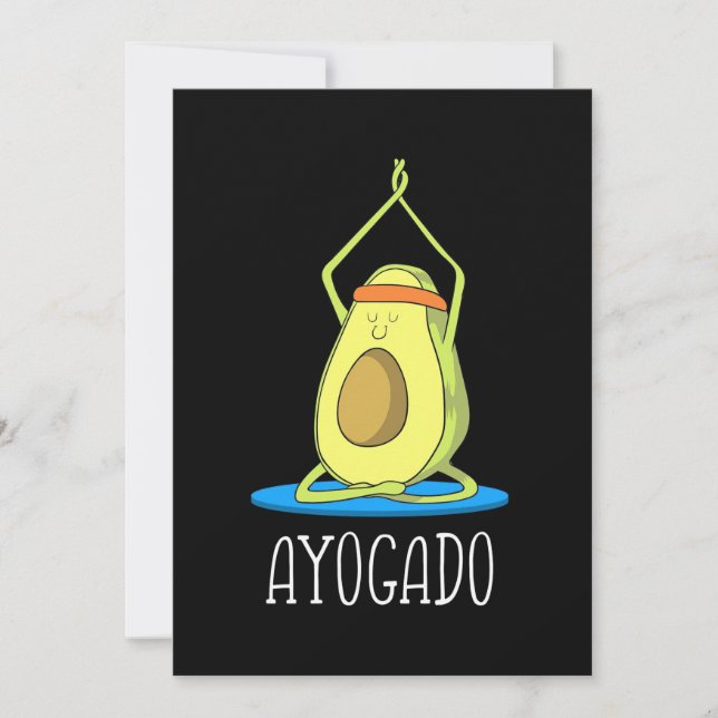 Ayogado Avocado Yoga Älskare Spara Datumet (Framsida)