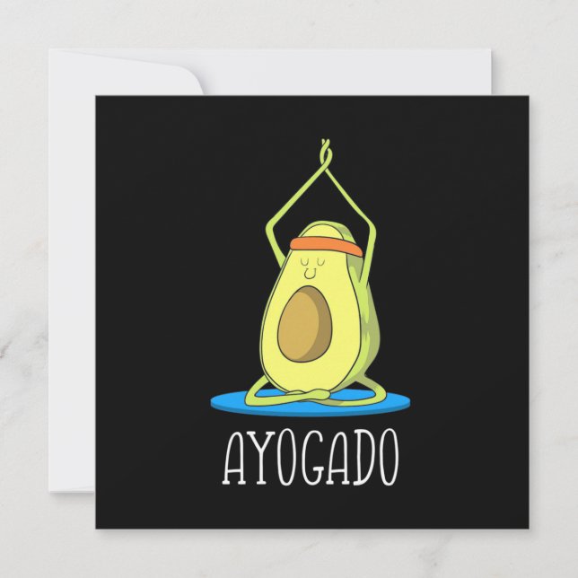 Ayogado Avokado Yogaälskare Inbjudningar (Framsida)