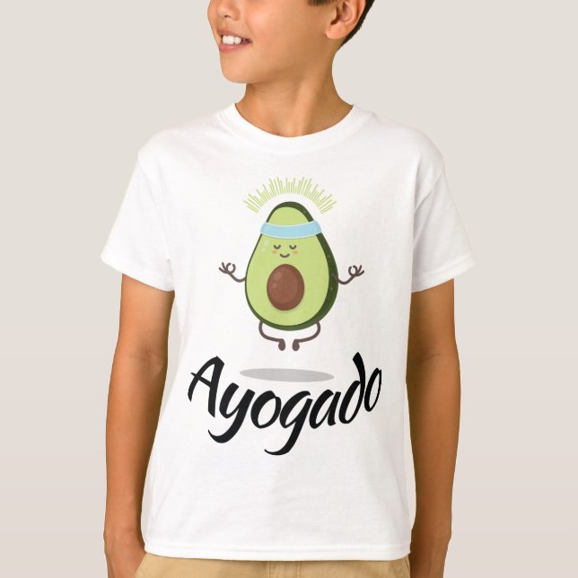 Ayogado - Yoga Avocado - Andlig Fruit - Vegan P T Shirt (Framsida)