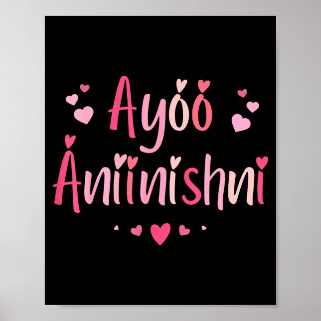 Ayóó Ánííníshní - I Love You In Navajo With Cute N Poster (Framsidan)