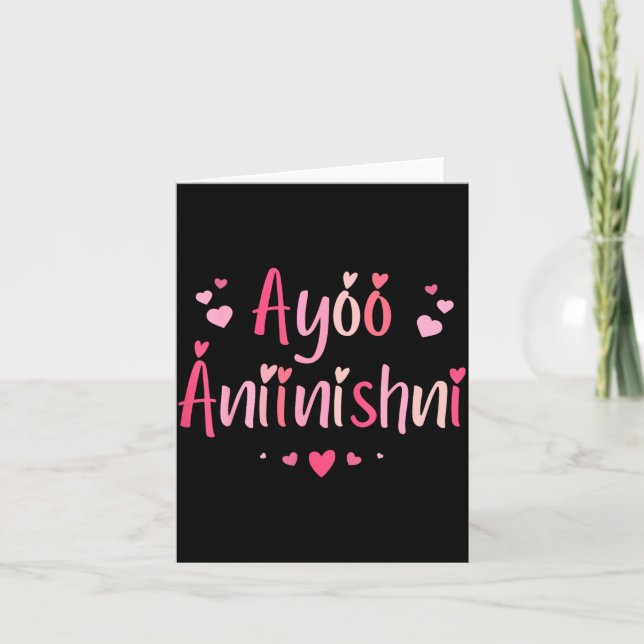 Ayóó Ánííníshní - Jag älskar dig på Navajo med söt Kort (Framsida)