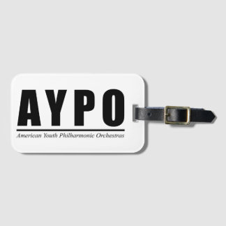 AYPO-Logotyp (svart) - resagemärke Bagagebricka