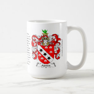 Ayres, ursprung, det menande och vapenskölden kaffemugg