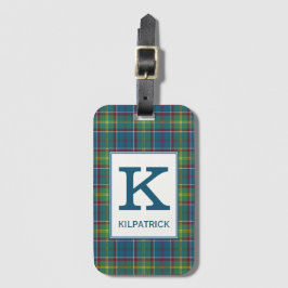 Ayrshire District Tartan Monogrammed Bagagebricka