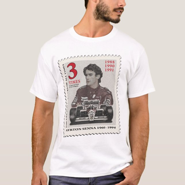 Ayrton Senna Stamp T Shirt (Framsida)