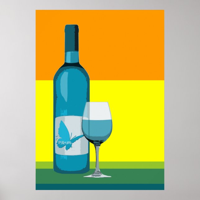 Ayrum: popglas vin och flaska poster (Framsidan)