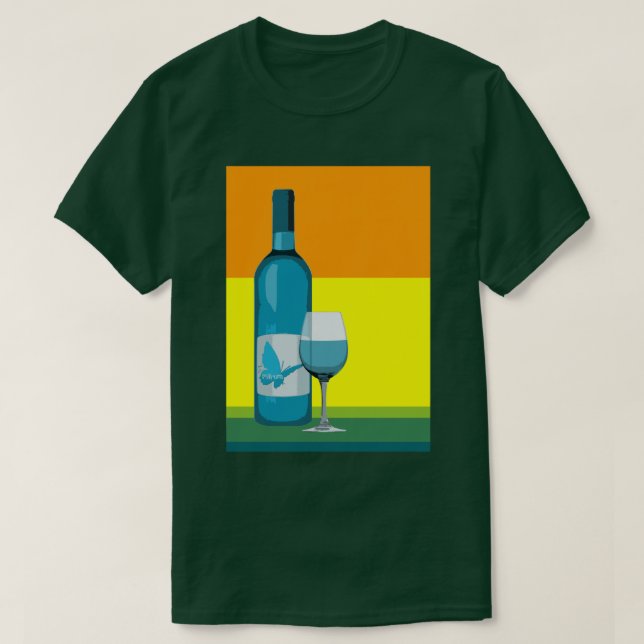 Ayrum: popglas vin och flaska t-shirt (Design framsida)