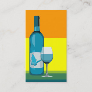 Ayrum: popglas vin och flaska visitkort