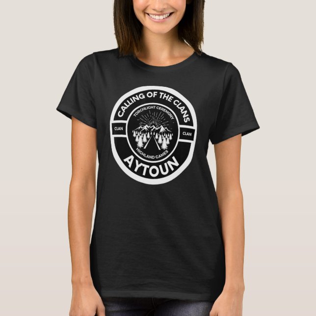 Aytoun Klan Scottish Torch Light Ceremony Highland T Shirt (Framsida)