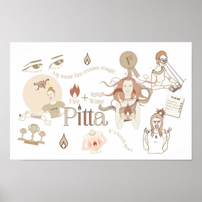 Ayurveda Pitta Dosha Poster (Framsidan)