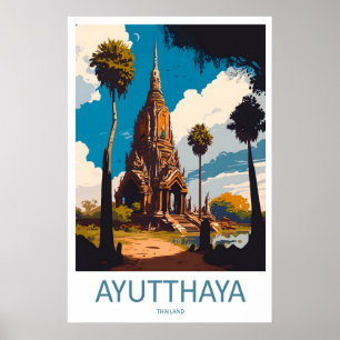 Ayutthaya Resa Print Väggkonst Ayutthaya Vägg