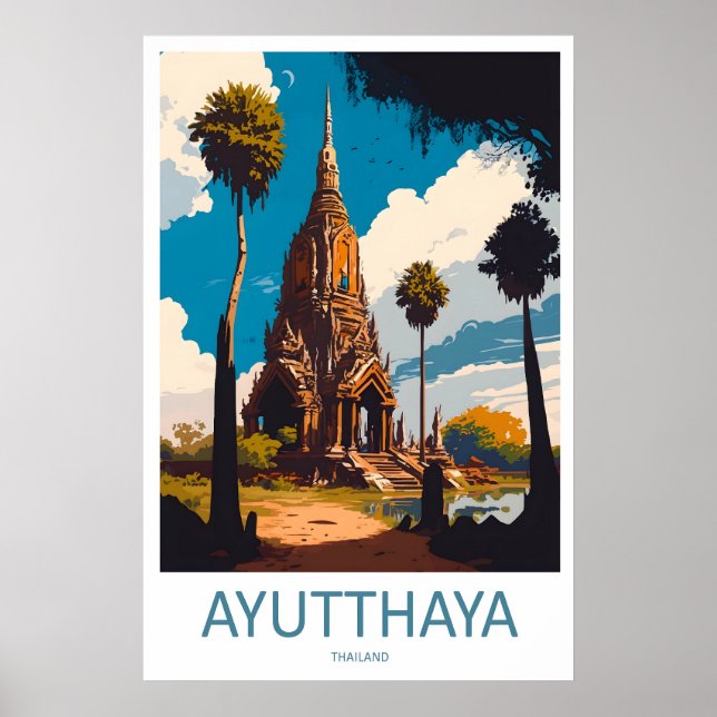 Ayutthaya Resa Print Väggkonst Ayutthaya Vägg (Framsidan)