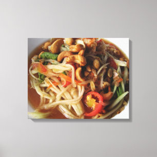 Ayutthaya Spicy Papaya Salad [Som Tam] med Cashew Canvastryck