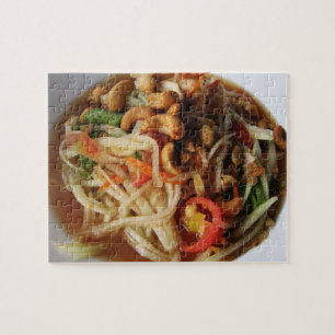 Ayutthaya Spicy Papaya Salad [Som Tam] med Cashew Pussel