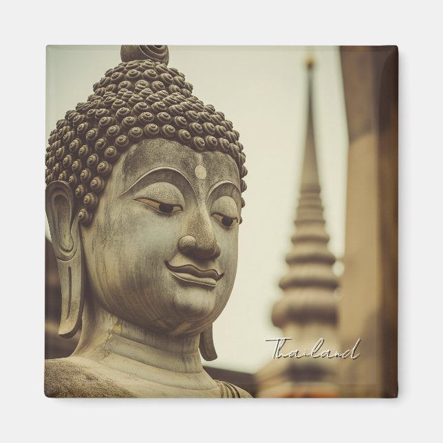 Ayutthaya Thailand Buddha-staty Magnet (Framsidan)