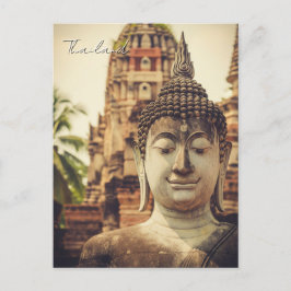 Ayutthaya Thailand Buddha-staty Vykort