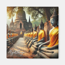 Ayutthaya Thailand Buddha-statyer Magnet