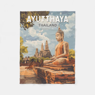 Ayutthaya Thailand Resa Konst Vintage Fleecefilt