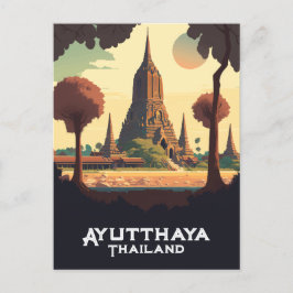 Ayutthaya Thailand Temple Sunset Vykort