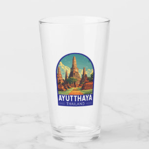 Ayutthaya Thailand Travel Art Emblem Glaskopp