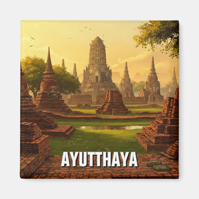 Ayutthaya Thailand Travel Magnet (Framsidan)