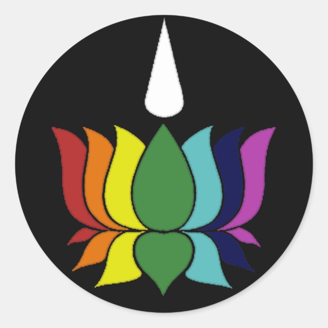 Ayyavazshi Lotus Runt Klistermärke (Framsida)
