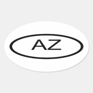AZ Arizona Euro Stil Oval Sticker Ovalt Klistermärke